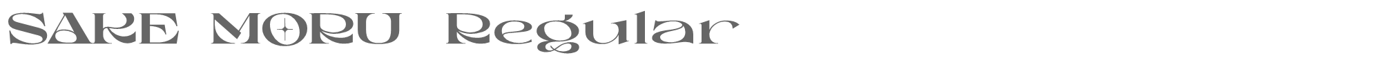 Sample characters Sake Moru Font